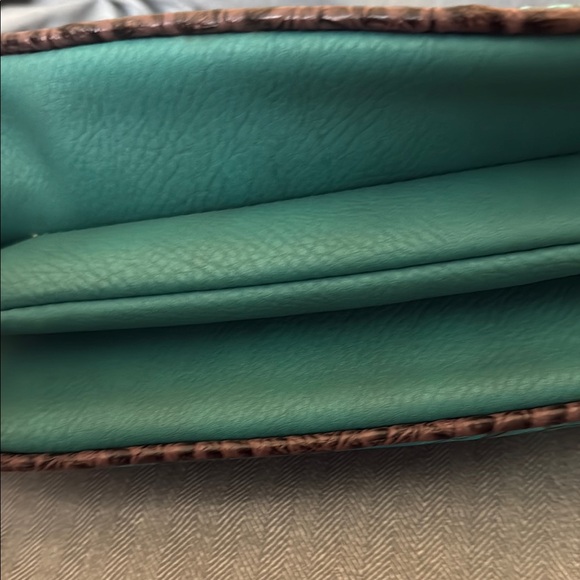 Brown and Teal Embroidered foe tooled leather Women's Bag - Picture 8 of 8